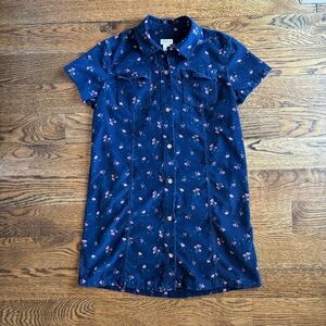 Crewcuts Girls Floral Lightweight Corduroy Shirt Dress Size 10